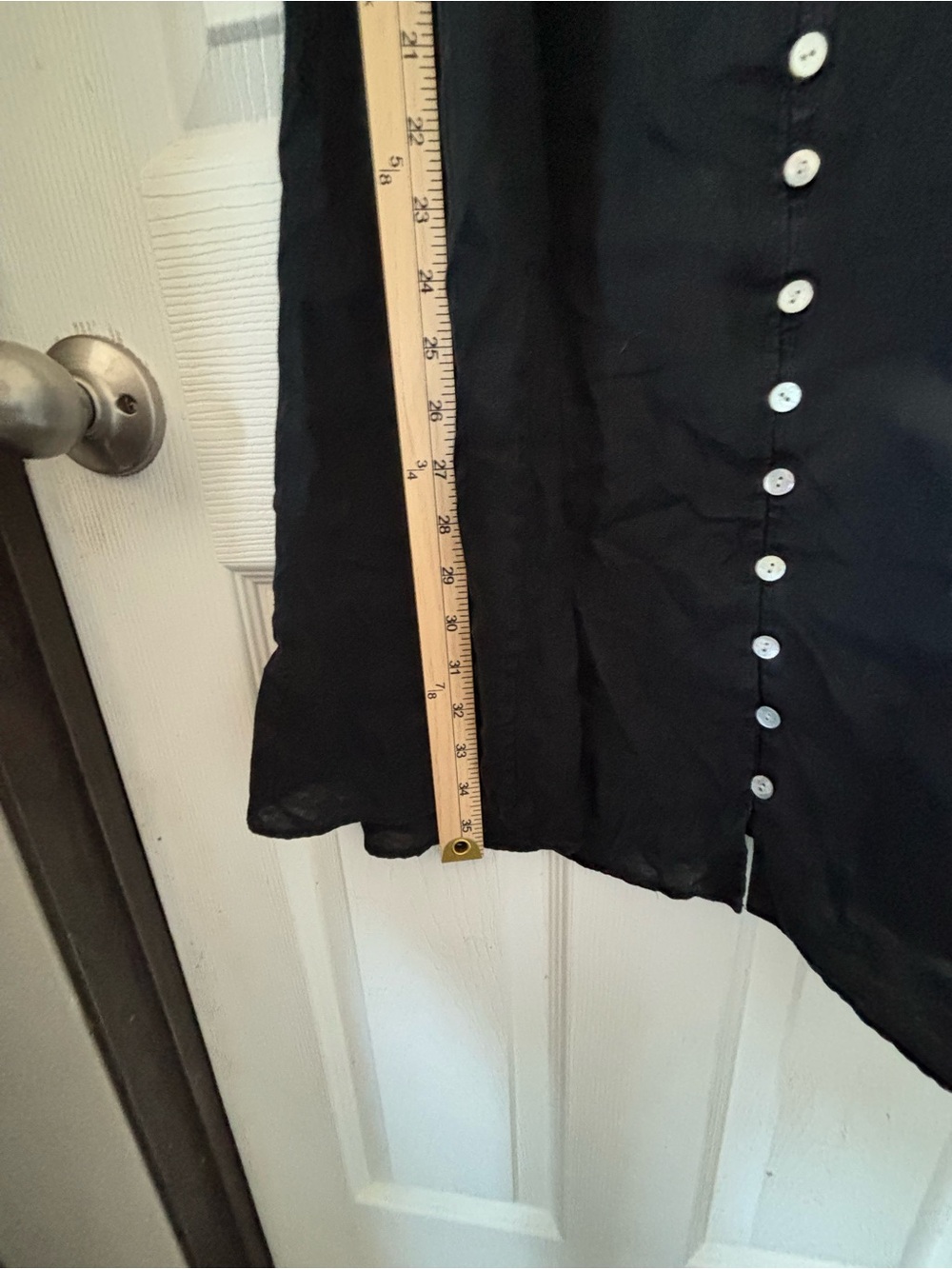 Women's Black Button-Front Spaghetti Strap Mini Dress - Picture 6 of 6